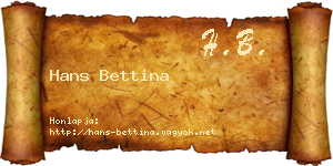 Hans Bettina névjegykártya