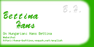 bettina hans business card